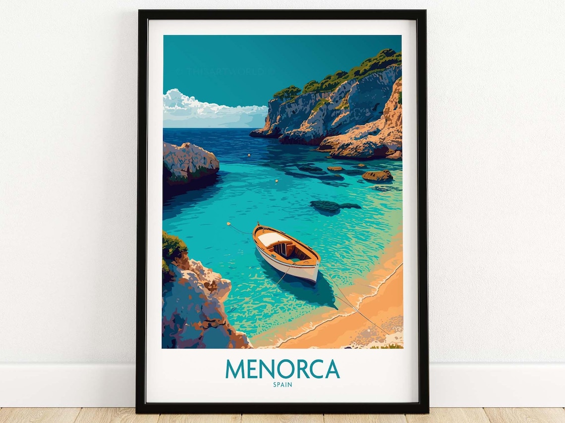 Menorca Travel Poster, Home Decor Artwork