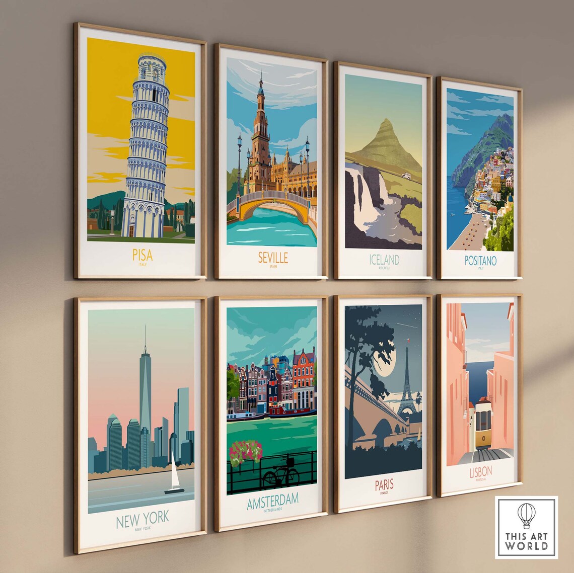 Pisa Italy Travel Poster, Pisa Tower Art Print - Image 3