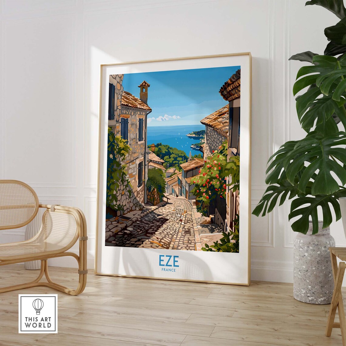 Eze Print Francefrance Travel Poster Eze Artwork Poster Gift French Riviera Home Decor Eze Illustration Art Lover France Print Cte Dazur - Image 2