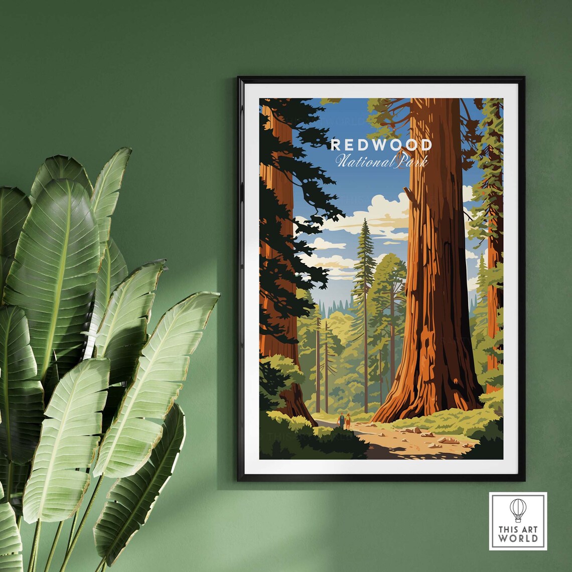 Redwood National Park Travel Poster Art Print - Image 2