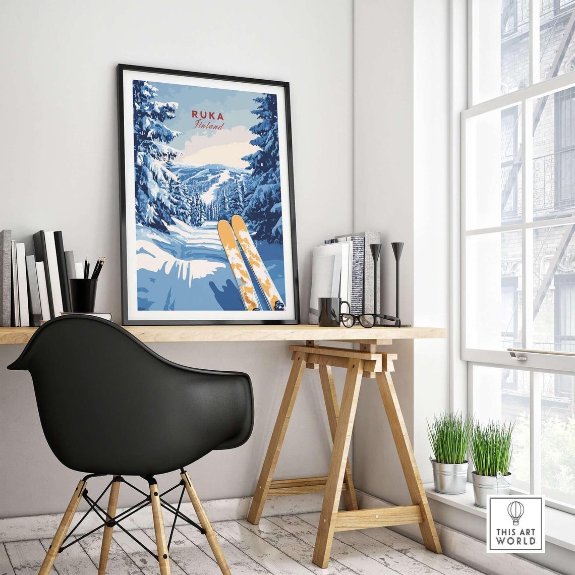 Ruka Travel Poster, Ski Resort Adventure - Image 4