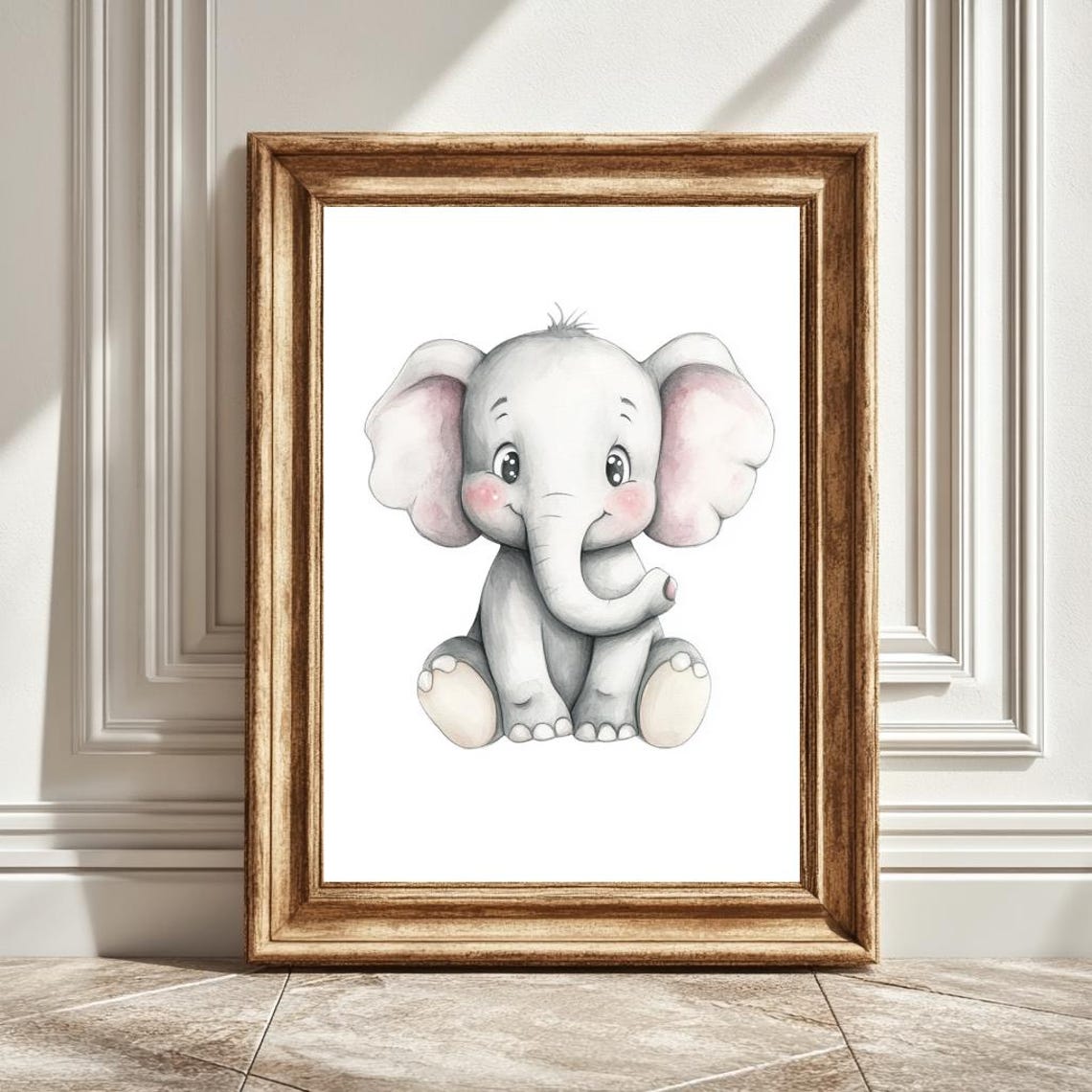 Elephant Nursery Art Print, Safari Animal Decor