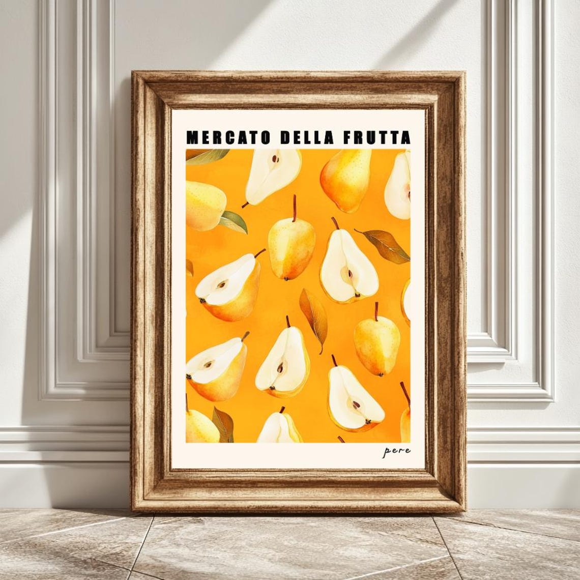 Pears Art Print, Mercato Della Fruta Kitchen Art