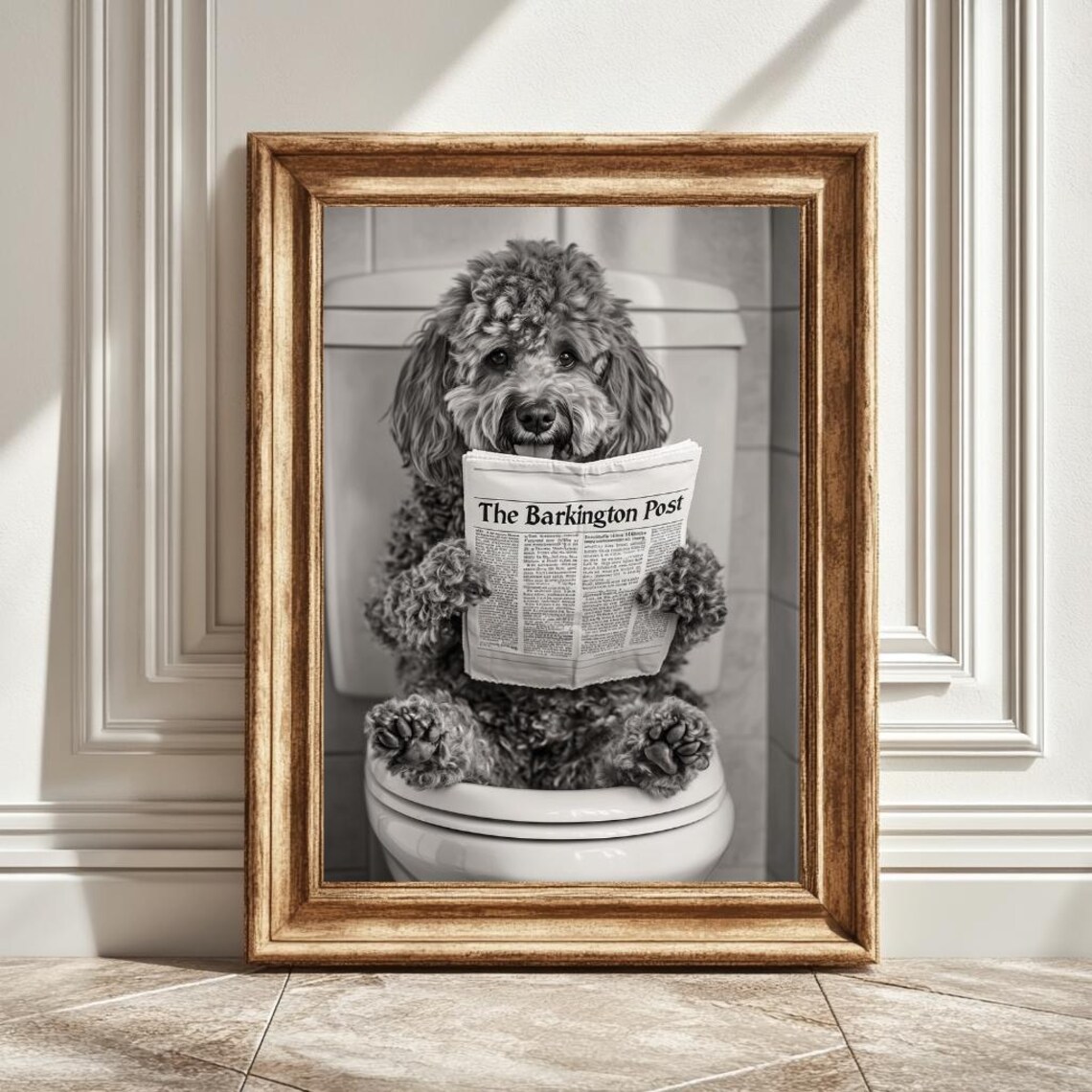 Cockapoo, Funny Bathroom Decor Art Print