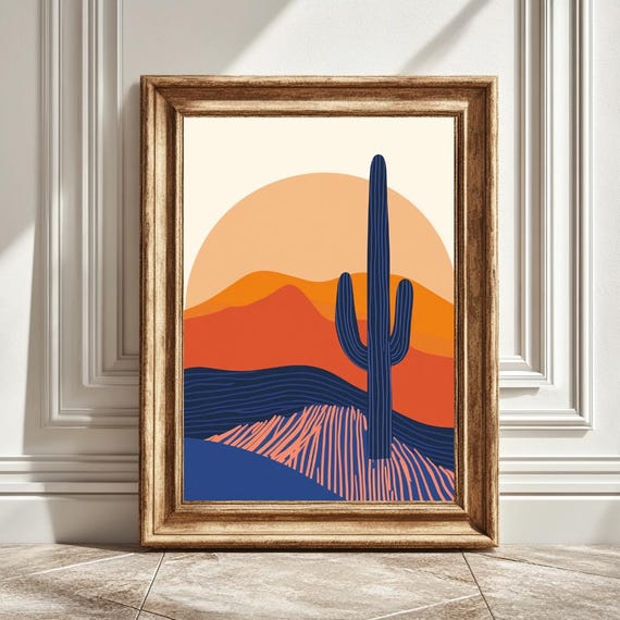 Desert Abstract Landscape, Modern Minimalist Poster