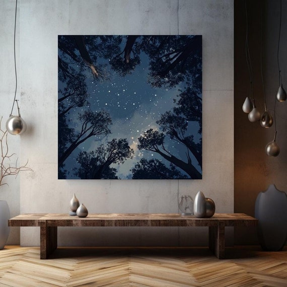 Dark Sky Wall Art Celestial Sky Art Mystical Home Decor Mystical Wall Art Dark Night Sky Wall Decor Nature Wall Art Decor