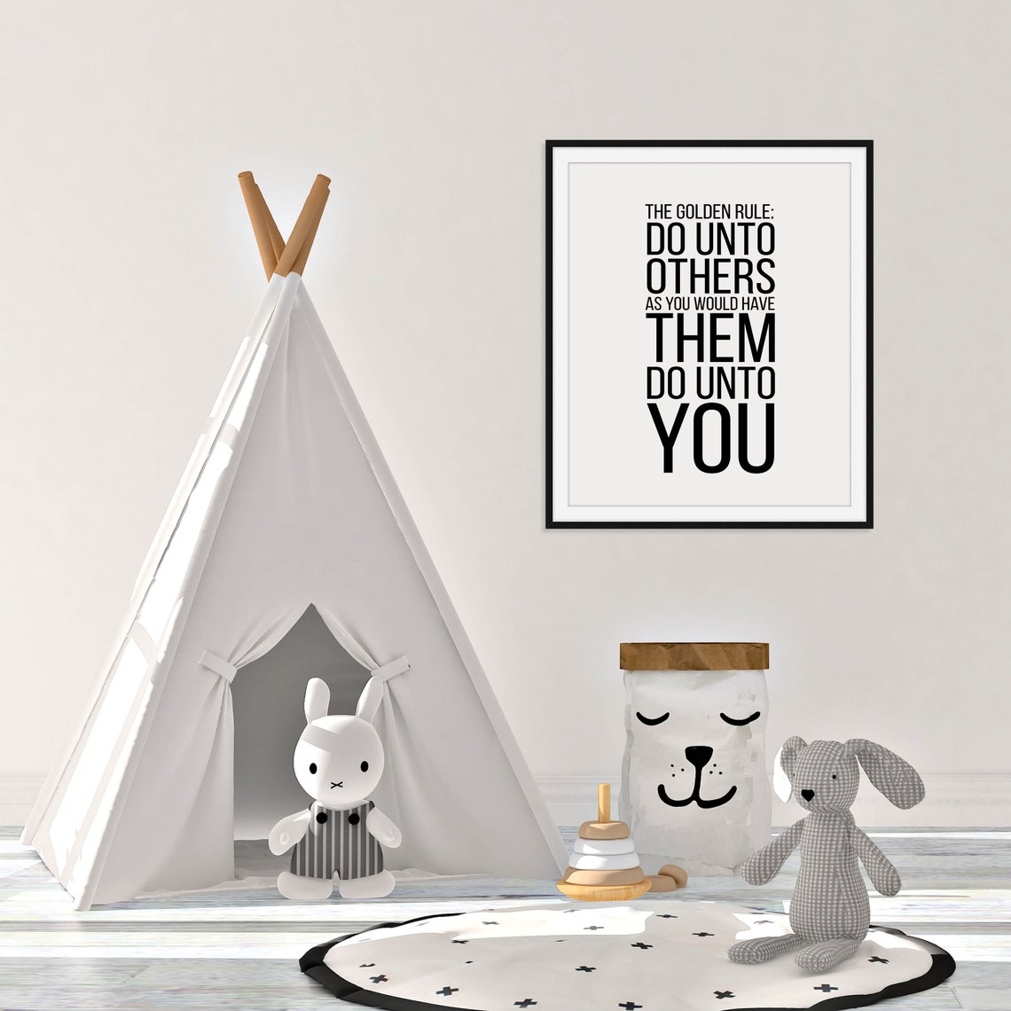 The Golden Rule Do Unto Others Inspirational Typography Quote Poster - Image 2