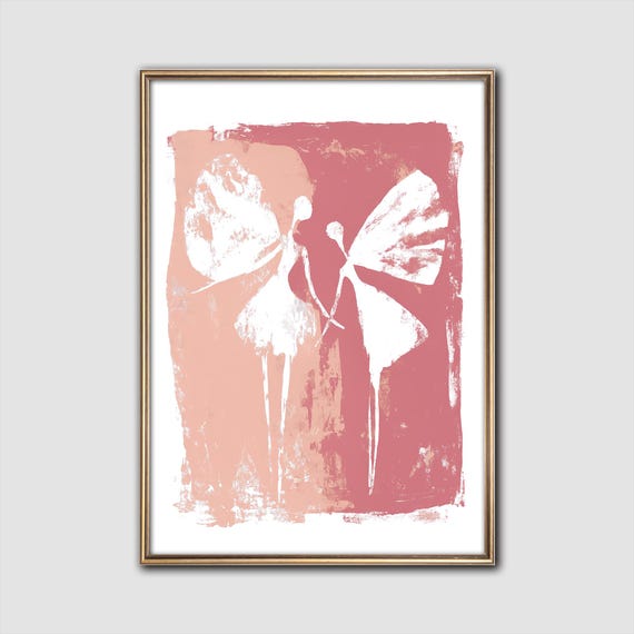 Dancing Fairies Abstract Art Whimsical Wall