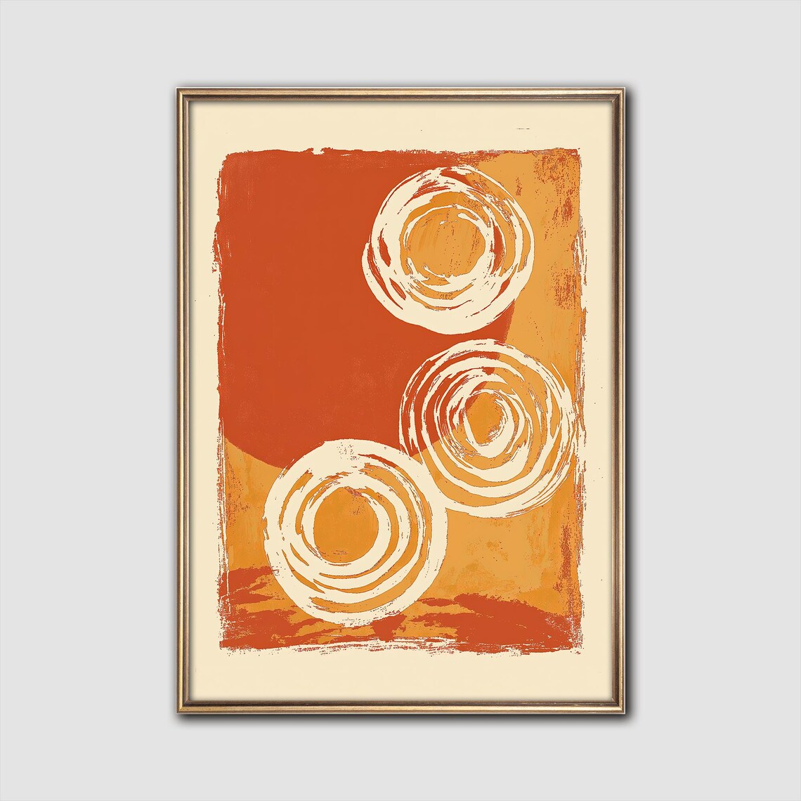 Abstract Sun Flowers, Warm Textured Art Print