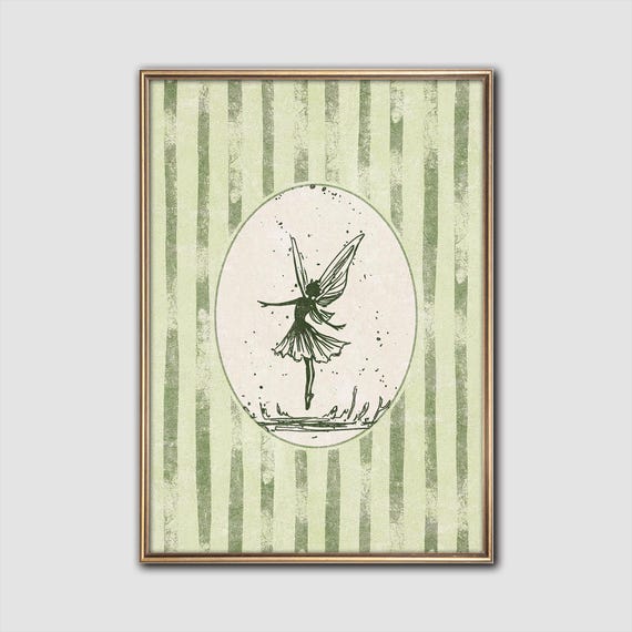 Forest Spell Fairy Art Print, Whimsical Moody