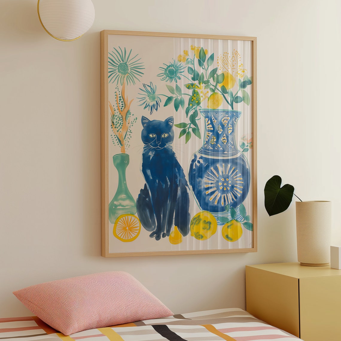 Henri Matisse Style Blue Cat Vases Lemons Still Life Art Poster - Image 5