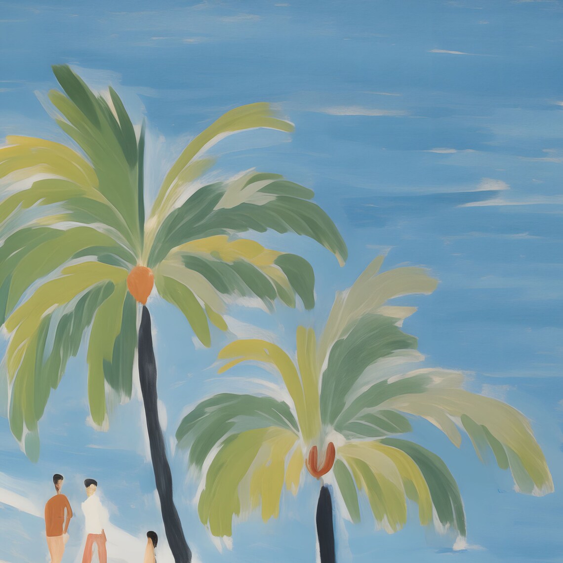 Matisse Abstract Seascape, Coastal Beach Scene Art Print - Image 3