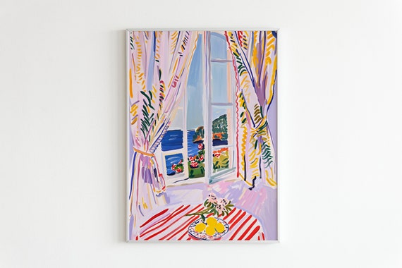 Henri Matisse Open Window Poster Vibrant Fauvism Art Print Colorful Home Decor Coastal Abstract Art Modern Wall Art For Living Room