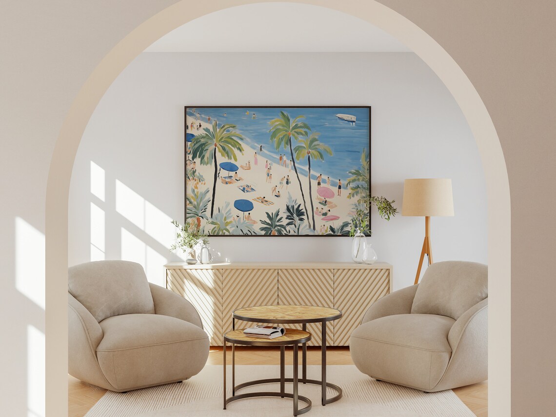 Matisse Abstract Seascape, Coastal Beach Scene Art Print - Image 2