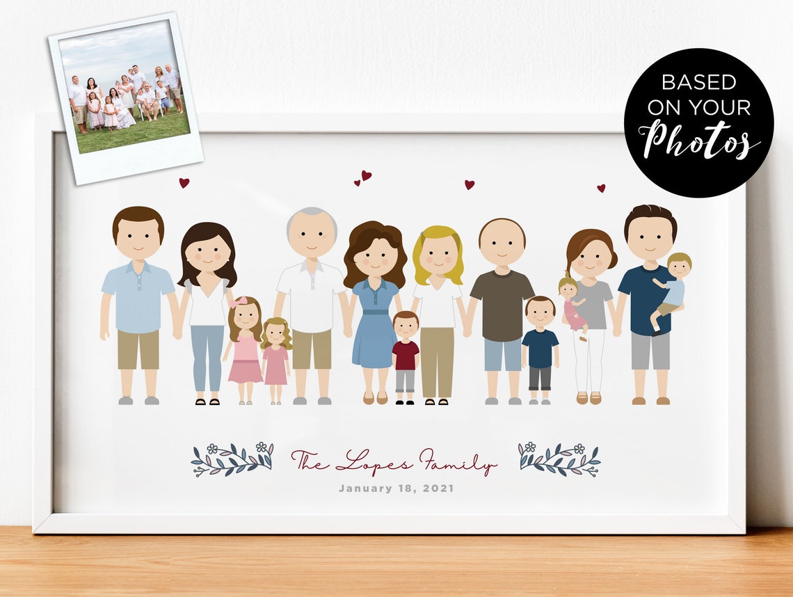 Personalized Lopes Family January 2021 Large Reunion Portrait Poster