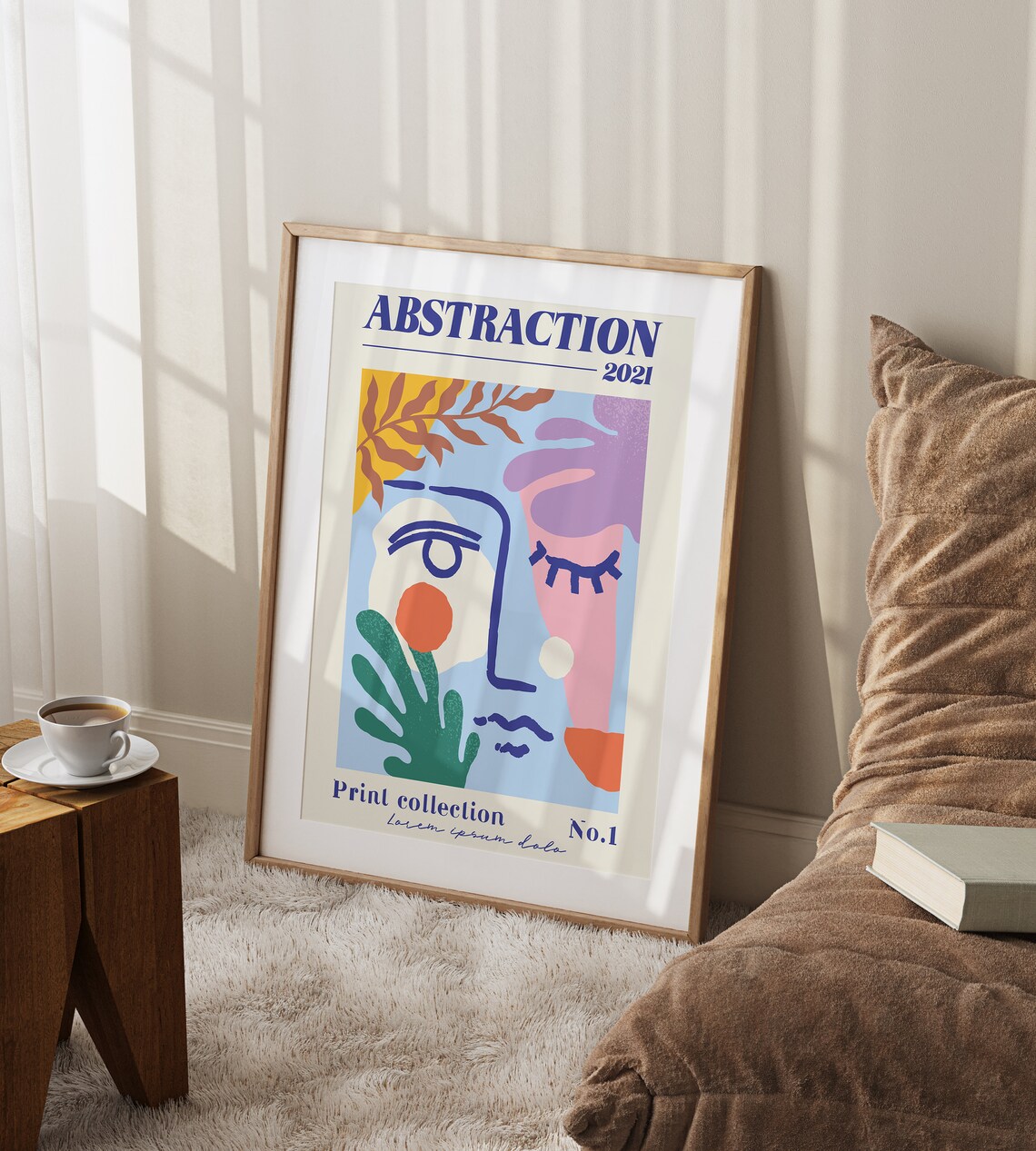 Abstraction 2021 Colorful Modern Abstract Face Gallery Art Poster - Image 2