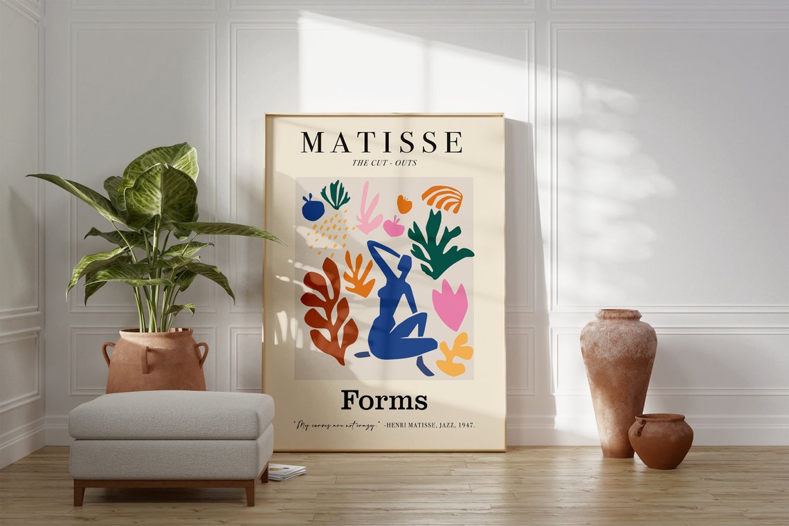 Matisse The Cut Outs Forms Blue Dancer Colorful Collage Poster - Image 4