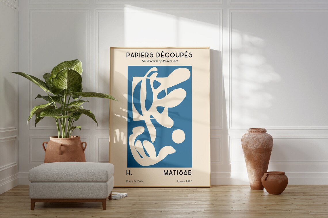 Henri Matisse Papiers Decoupes Blue Abstract Modern Art Poster - Image 3