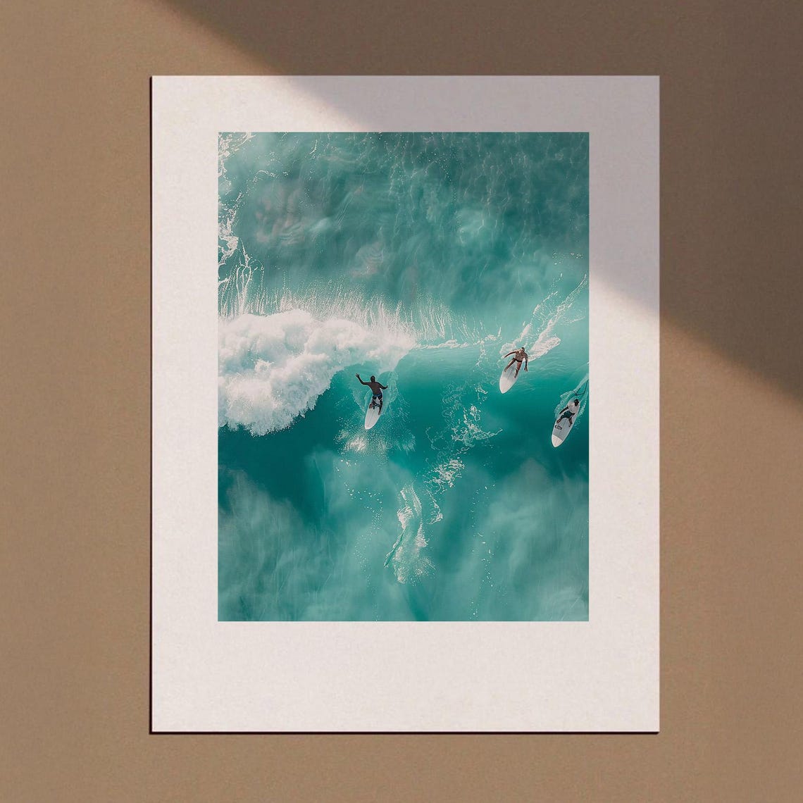 Tiny People Swimming In Ocean Print Minimalist Wall Art Surfing Poster Mini Coastal Beach Summer