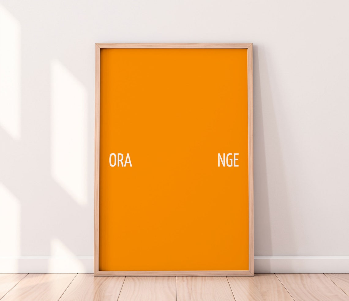 Orange Split Wordplay Typography Citrus Minimalist Kitchen Poster - Image 3