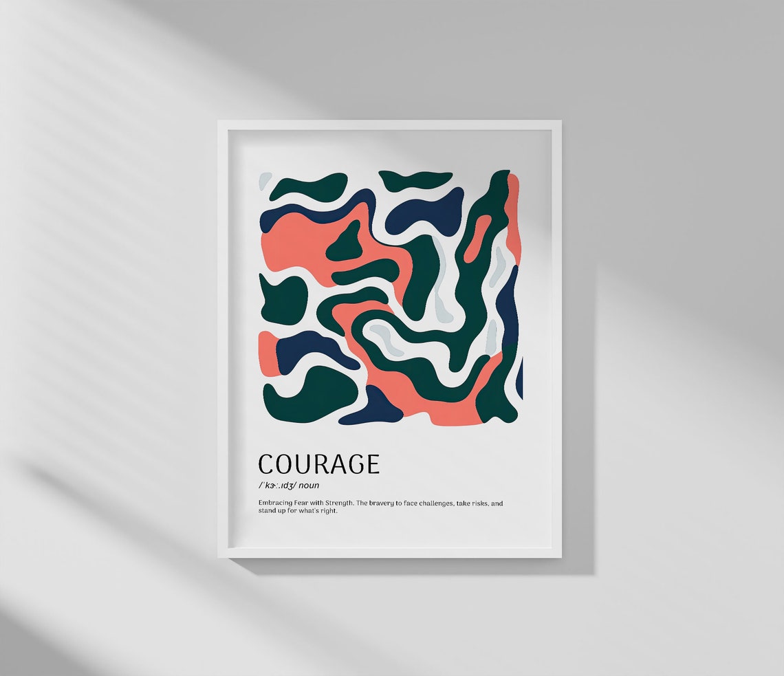 Courage Definition Print Wall Art Print Courage Print Definition Print Quote Print Motivational Print Home Decor - Image 4