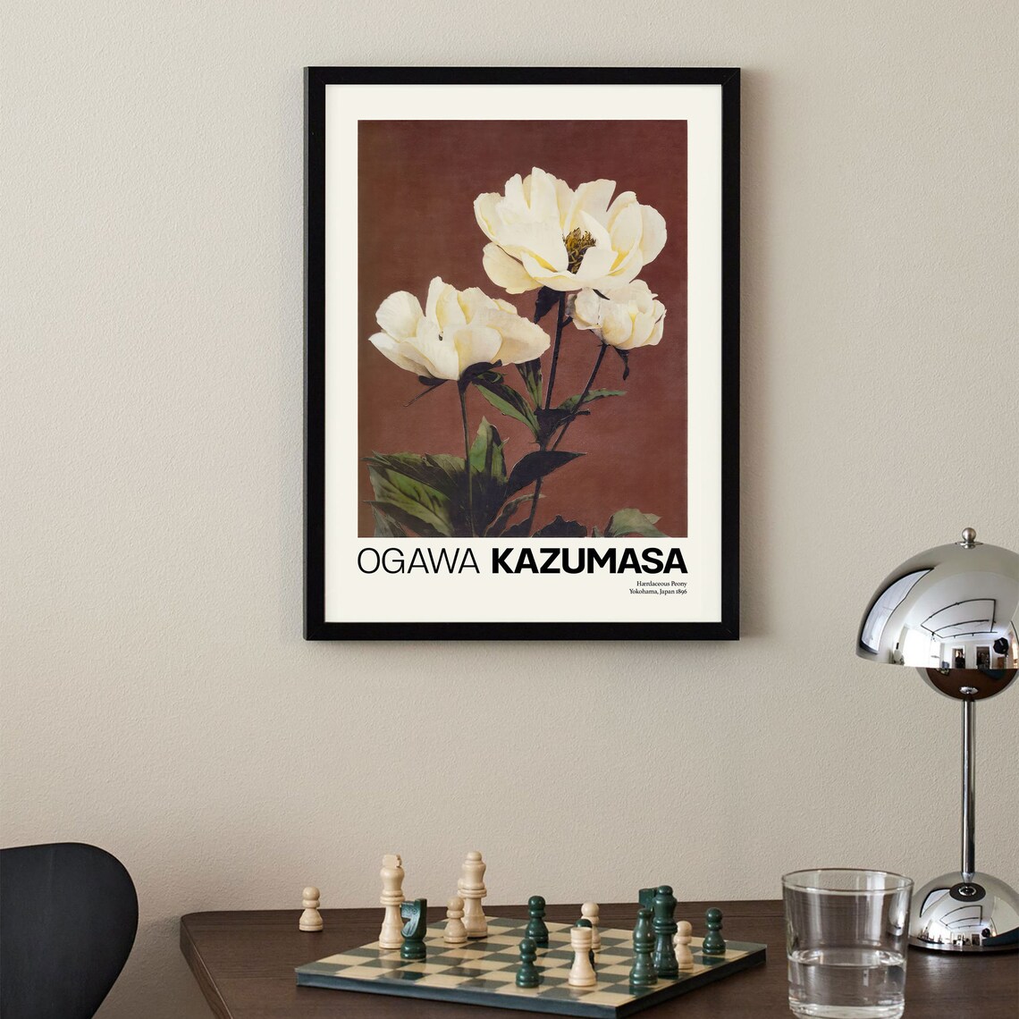 Ogawa Kazumasa Herbaceous Peony 1896 Japanese Botanical Poster - Image 3