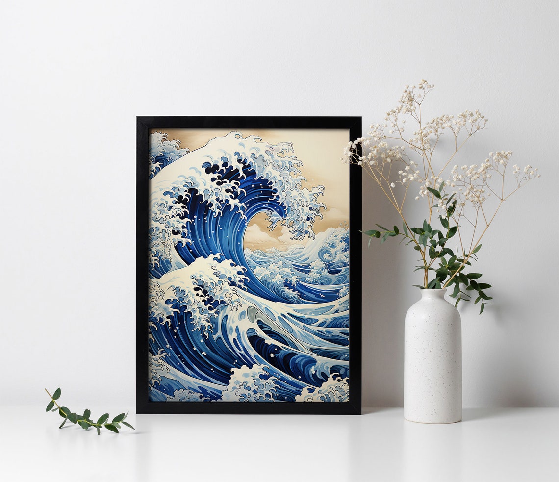 Katsushika Hokusai Great Wave off Kanagawa Japanese Ukiyo E Poster - Image 2