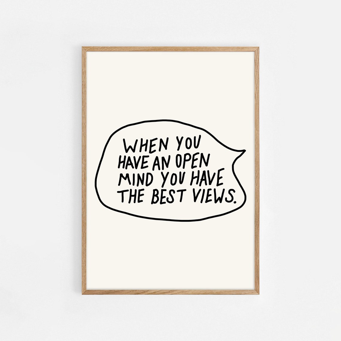 Open Mind Print Motivational Quote Maximalist Inspirational Motivational Typography Dorm Room Art Inspirational Art Quote
