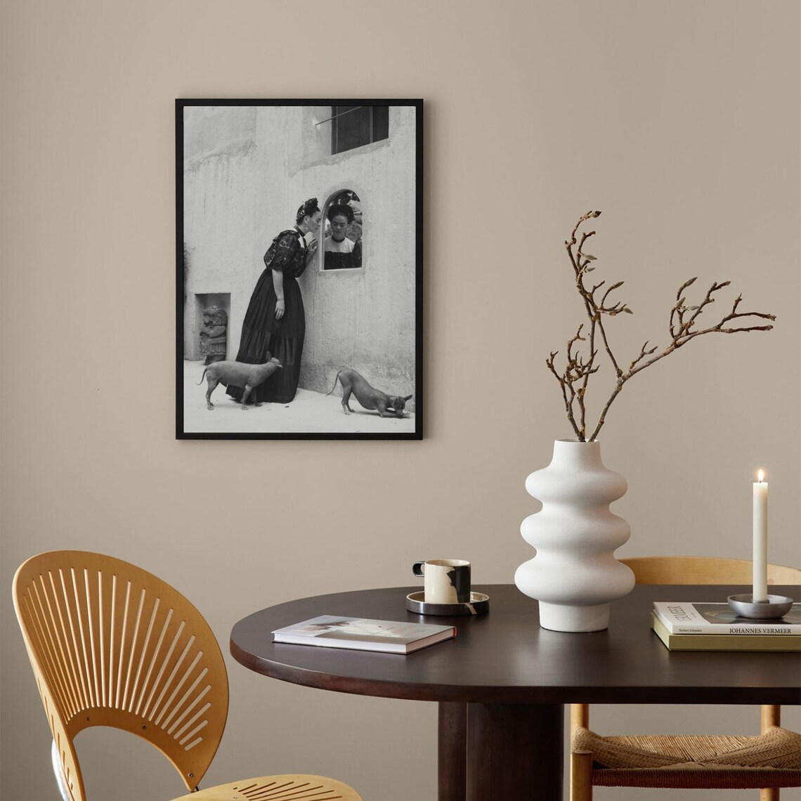 Frida Kahlo With Pets Vintage Art Print - Image 2