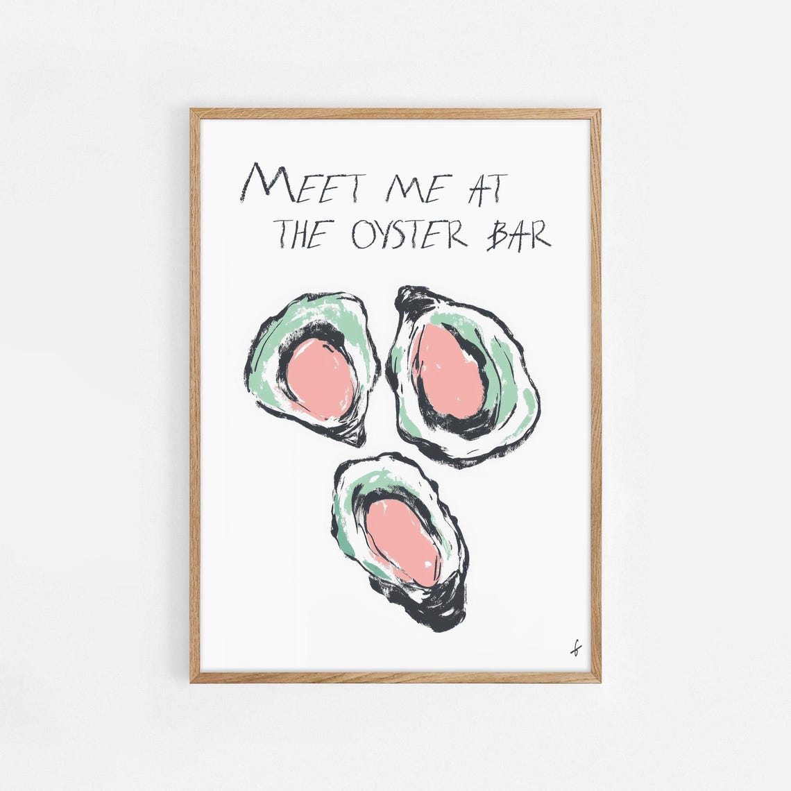 Meet Me At The Oyster Bar Quote Coastal Seafood Kitchen Poster