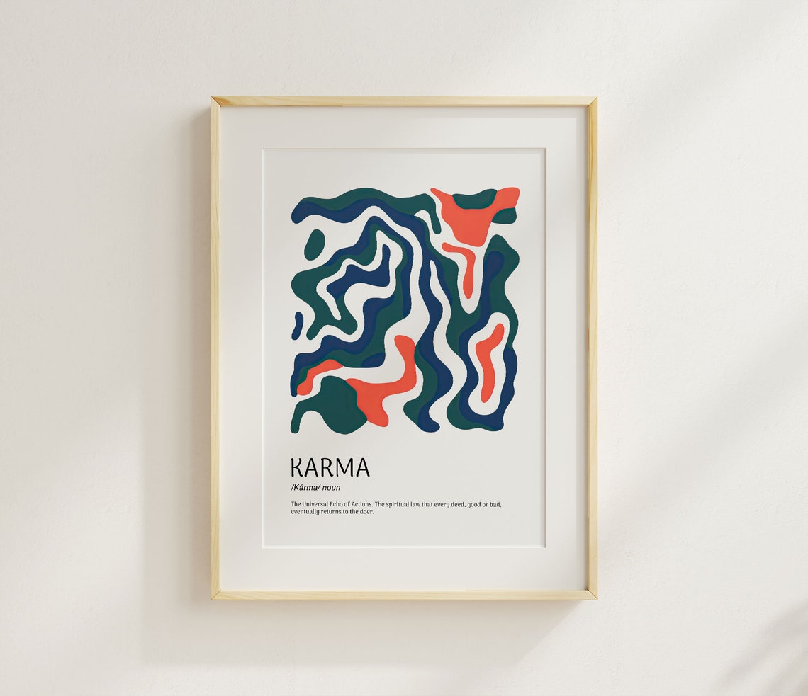 Karma Definition Abstract Art Spiritual Motivational Words Poster - Image 2