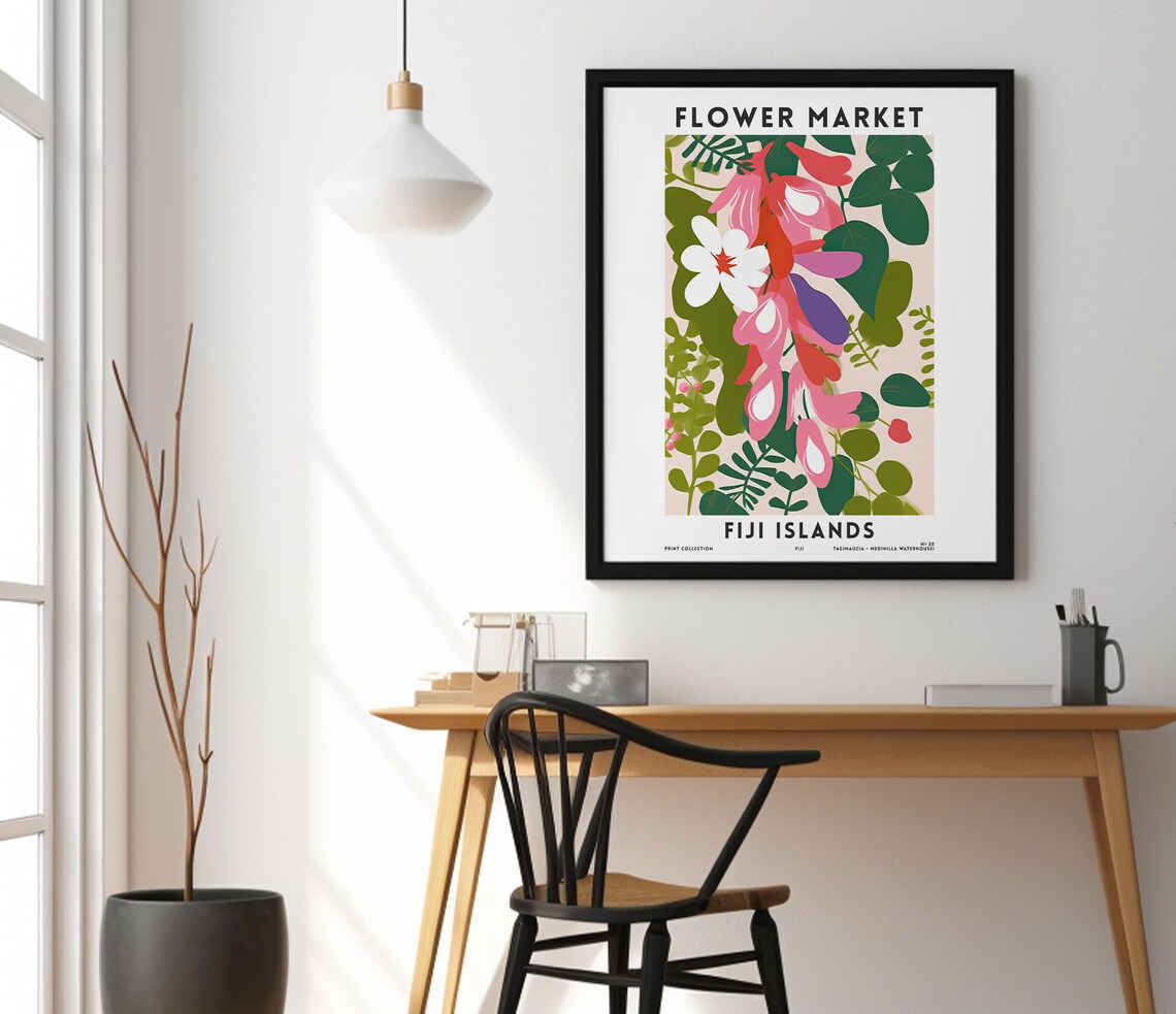 Fiji Flower Market Poster, Tropical Floral Art Print - Image 3