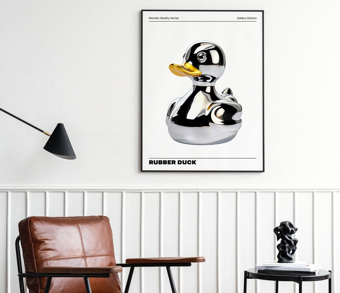 Chrome Rubber Duck Gold Beak Metallic Reality Gallery Edition Poster - Image 2
