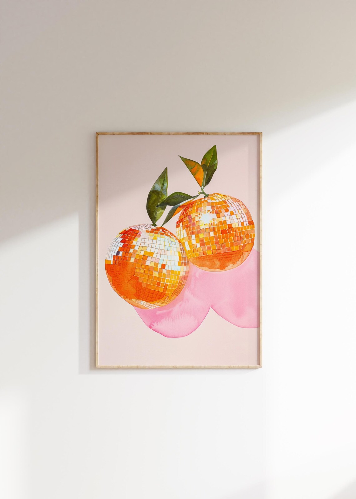 Disco Oranges Wall Art Cute Kitchen Wall Decor Retro Girly Apartment Dorm Room Print Print Wall Art - Image 2