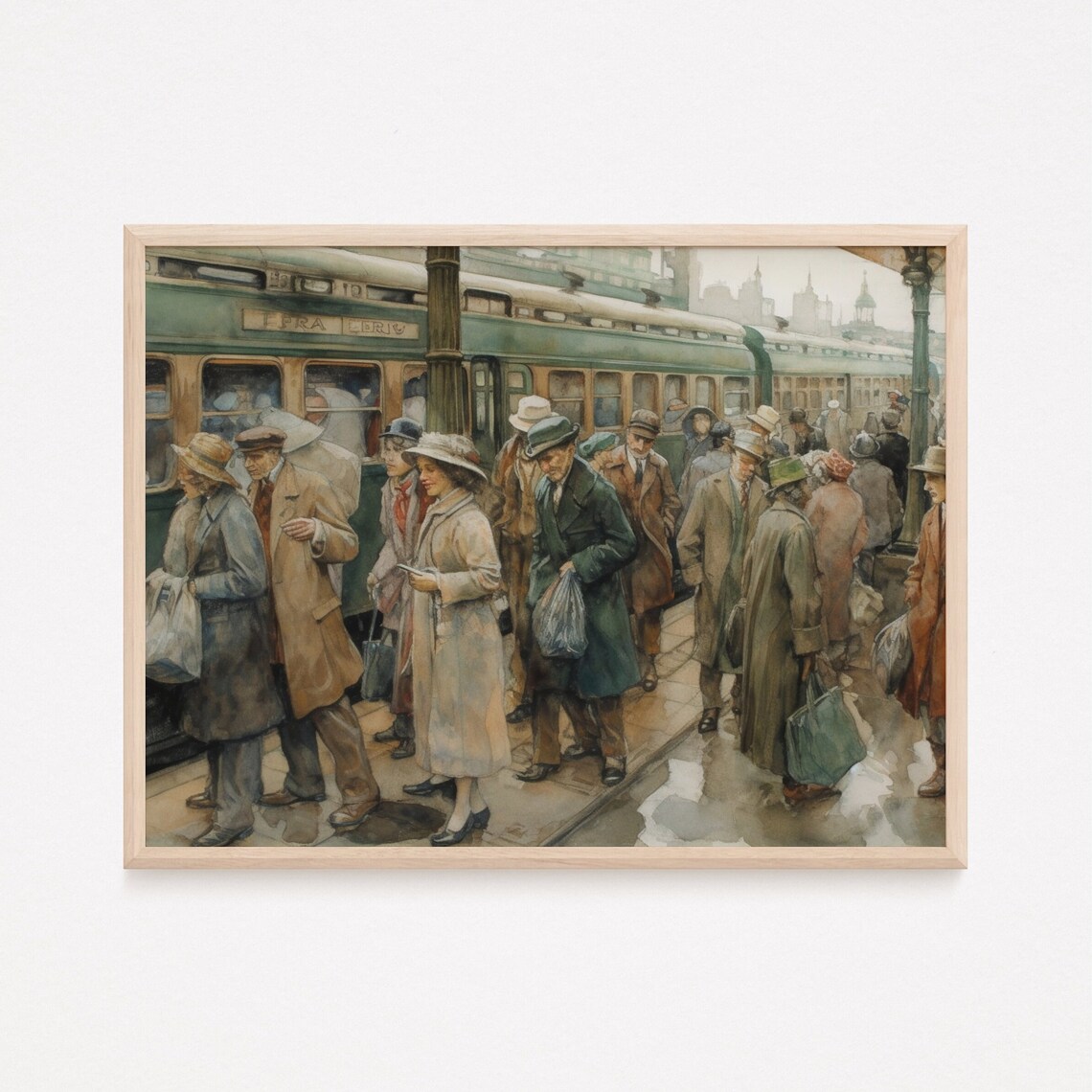 Train Station Vintage Art Print, Rustic 1900s City - Image 2