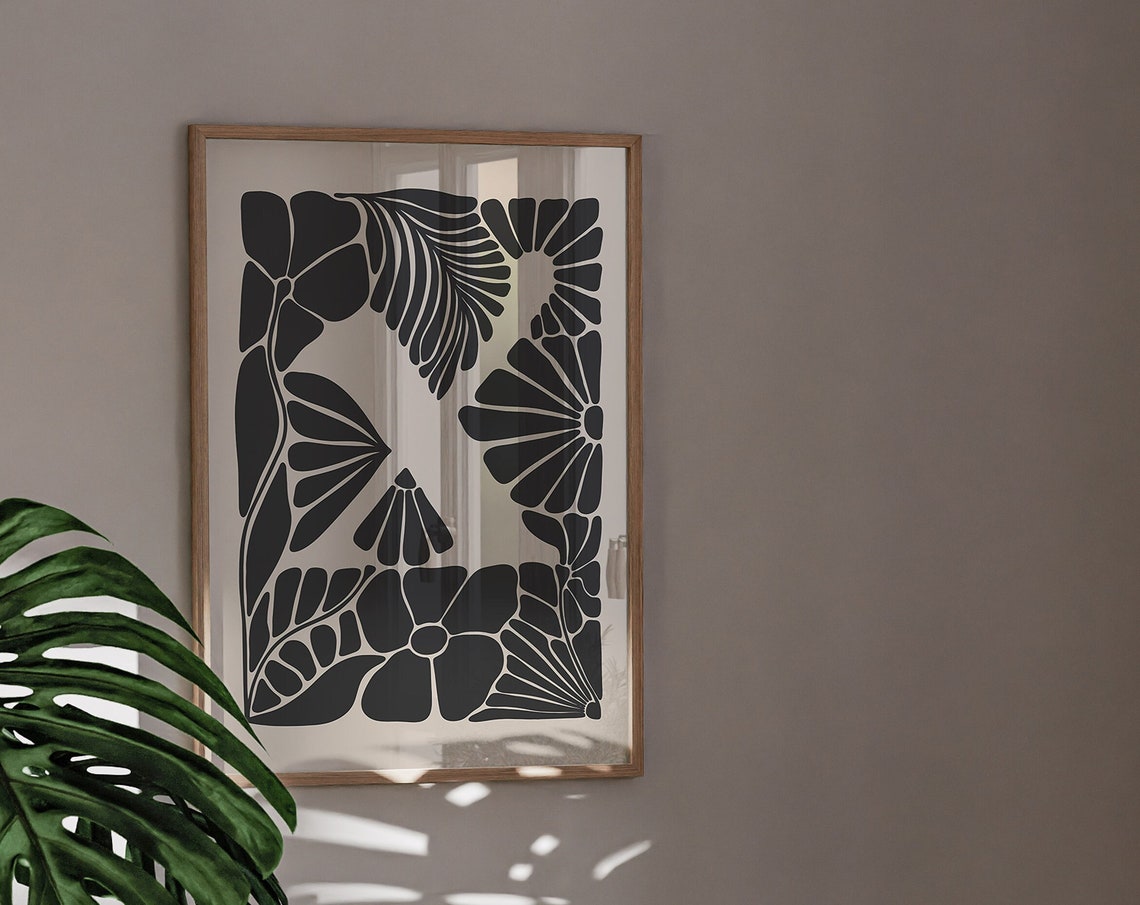 Letter X Botanical Monogram Black Floral Initial Name Poster