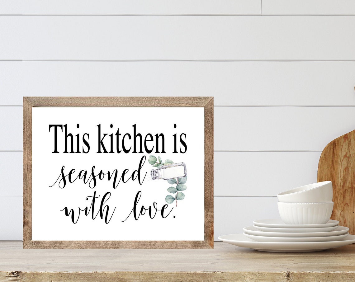 This Kitchen Is Seasoned With Love Salt Shaker Square Kitchen Poster