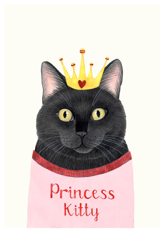 Black Cat Artwork Boho Nursery Decor Girl Wall Art For Kids Kitten Baby Room Prints