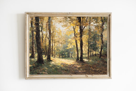 Autumn Forest Path Moody Fall Art Print