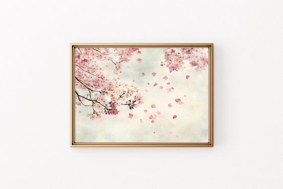Cherry Blossom Cottage Neutral Decor Insect Art Farmhouse Vintage Print E915
