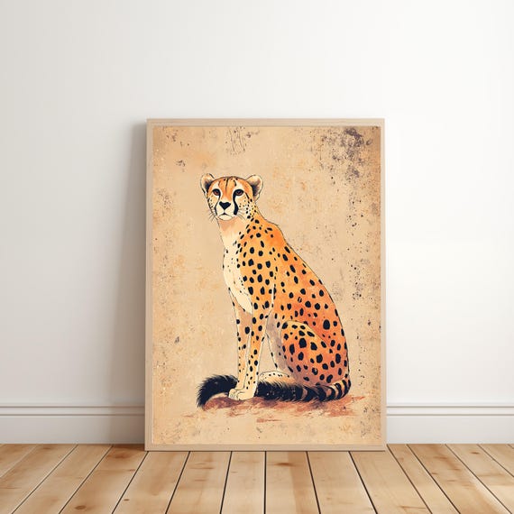 Modern Cheetah Print Wall Art Leopard Preppy Glam Dorm Teen Trendy Instant E839