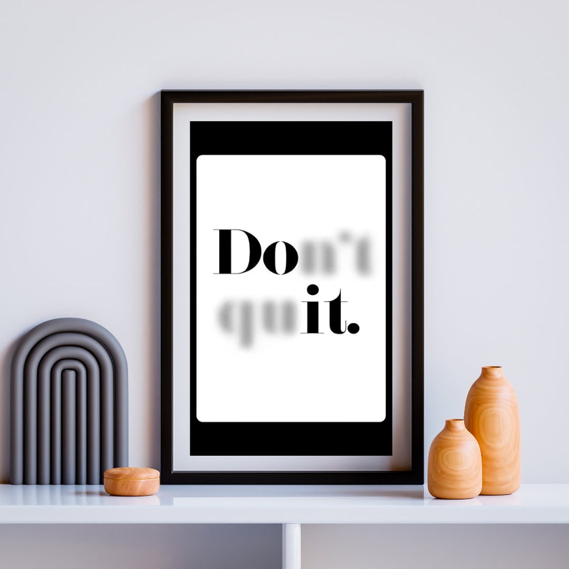 Do It Motivational Quote Minimalist Black White Typography Art Poster - Image 2