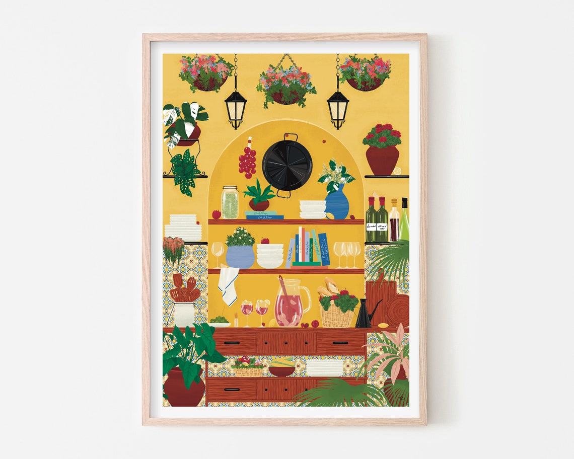 Spanish Tapas Kitchen Art Print, Spain Food Poster