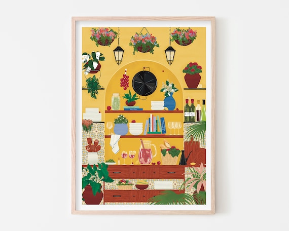 Spanish Tapas Kitchen Art Print, Spain Food Poster
