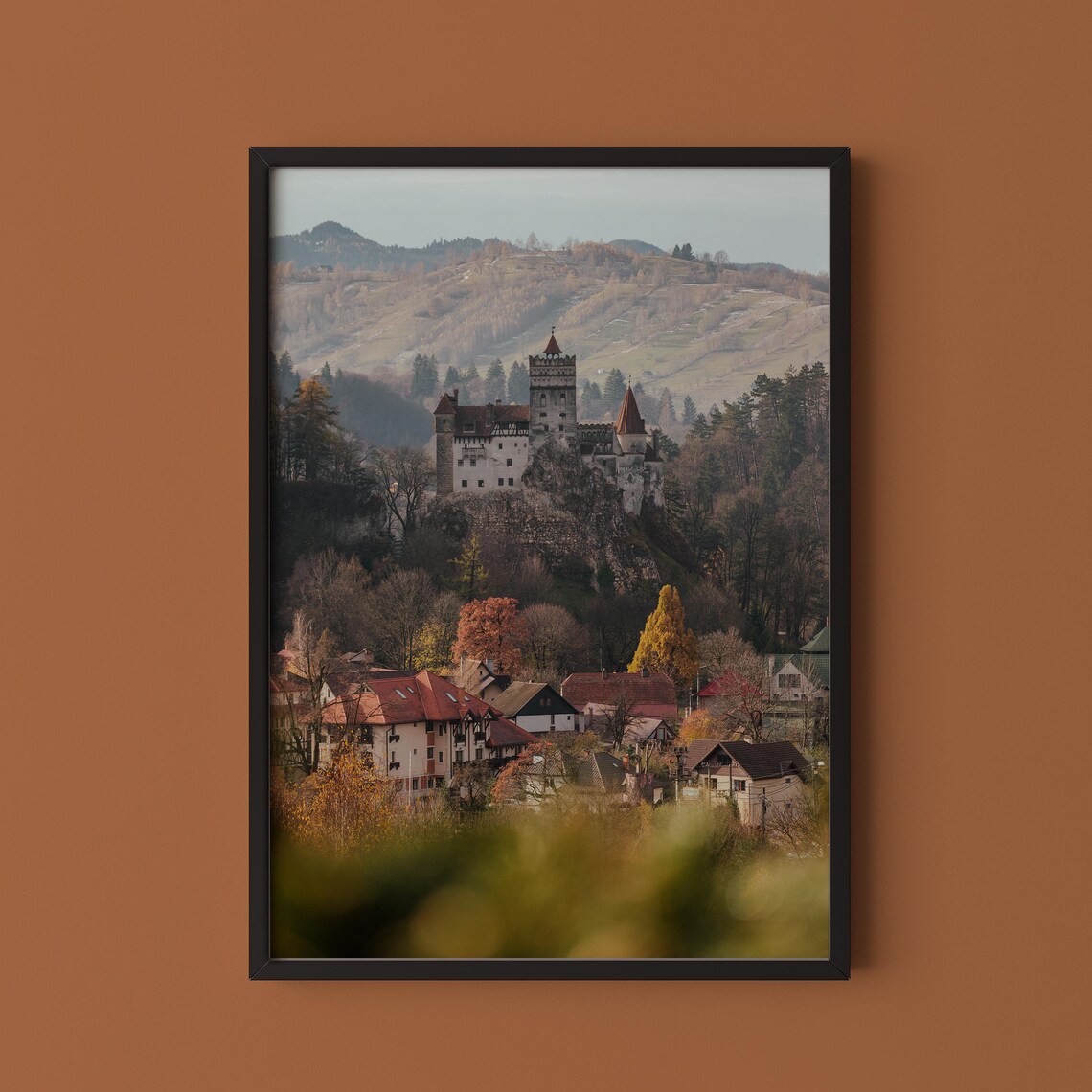 Bran Castle Transylvania Romania Autumn Forest Photography Wall Art
