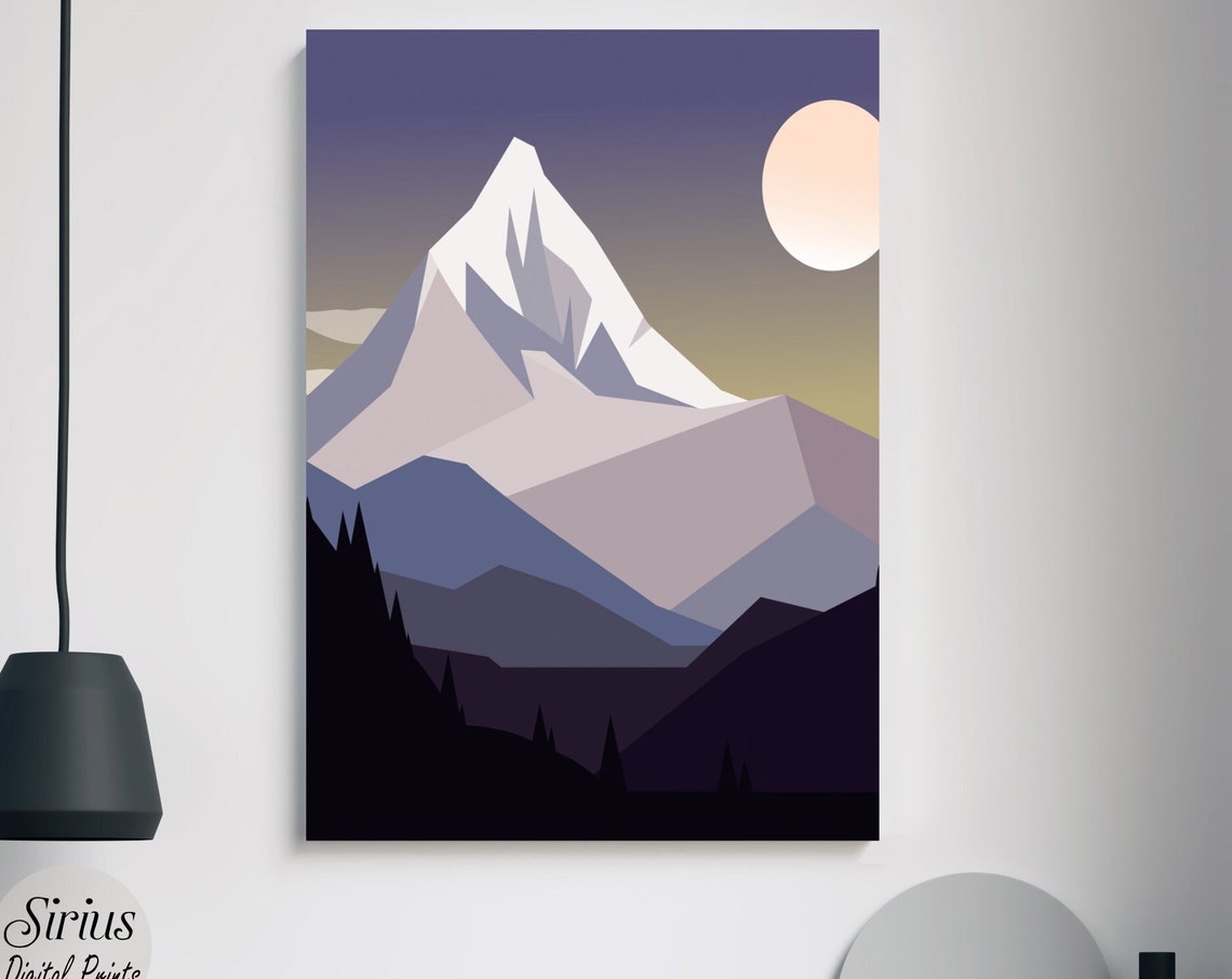 Mountain Art Print Poster Decor