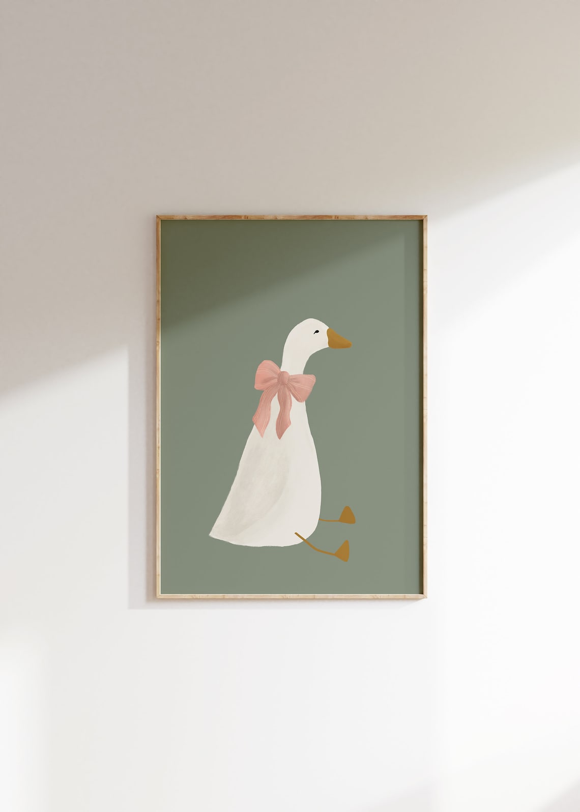 Silly Goose Poster, Sage Green Nursery Decor