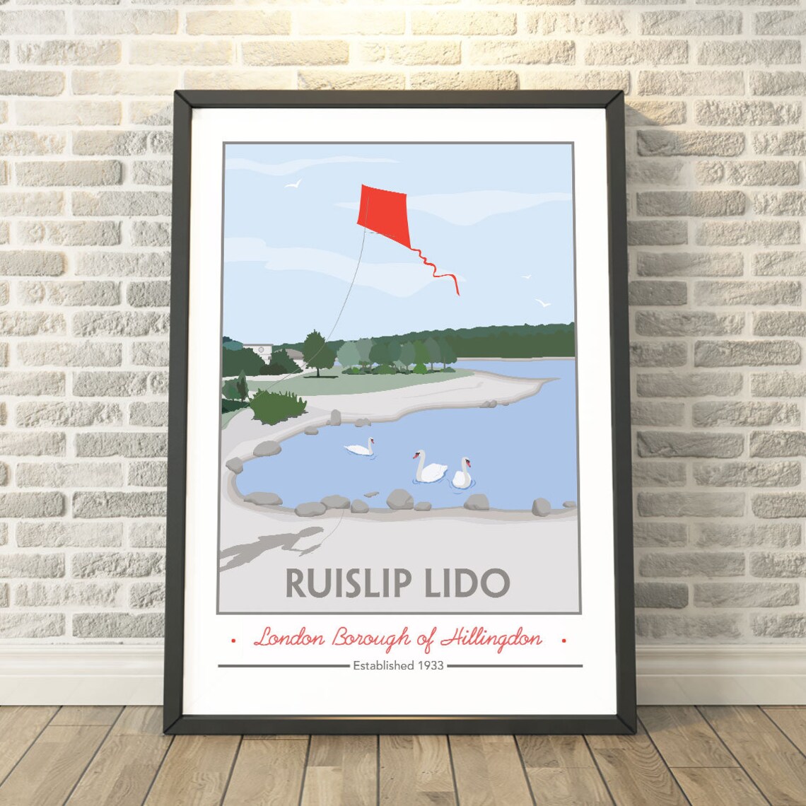 Ruislip Lido Hillingdon London Travel Poster