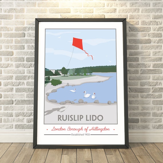 Ruislip Lido Hillingdon London Travel Poster