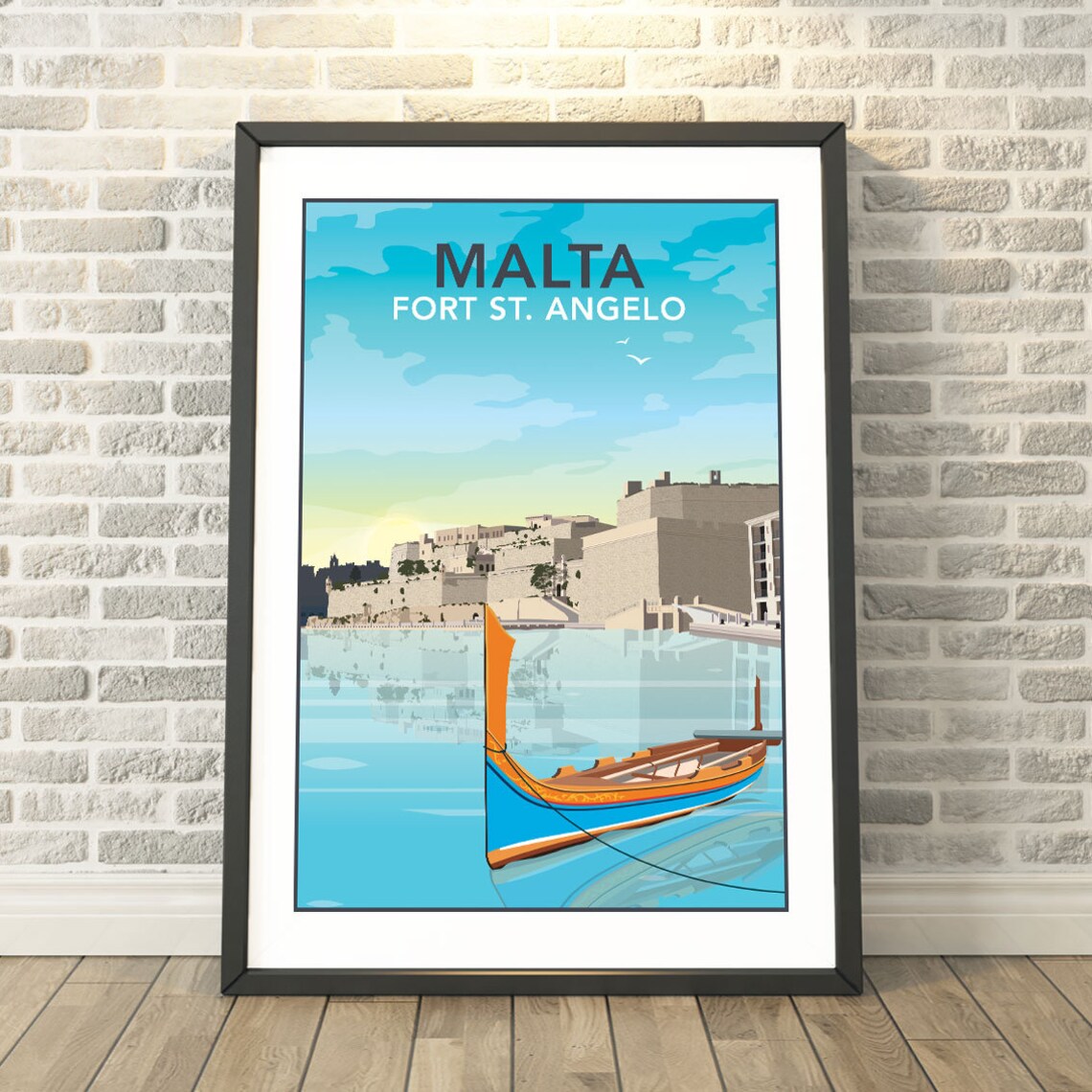 Fort St Angelo Malta Travel Poster, Memory Print